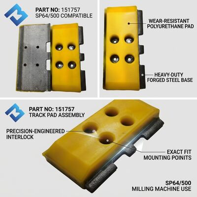 151757 Polyurethane Integrated Track Shoes Sp64/500 Milling Machine Poly Track Pads Replacement