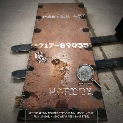 Screed 1242X500 Main Unit Left NM500 VDT121 RM14278568 Asphalt Paver Screed Plate Spare Parts